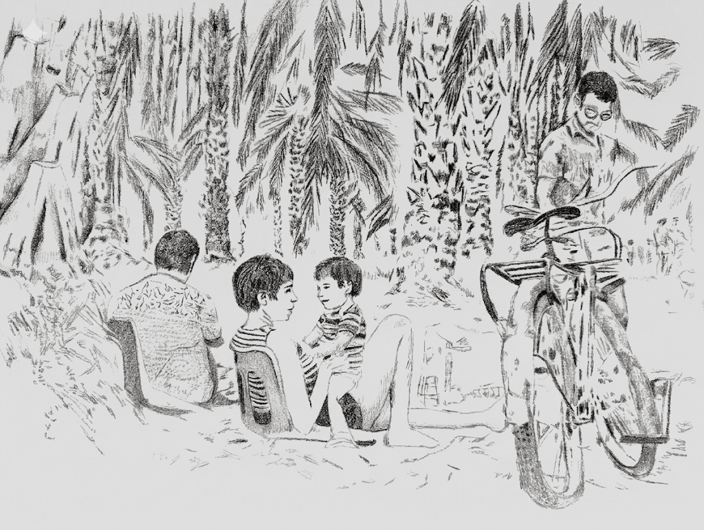 משפחה בין התמרים