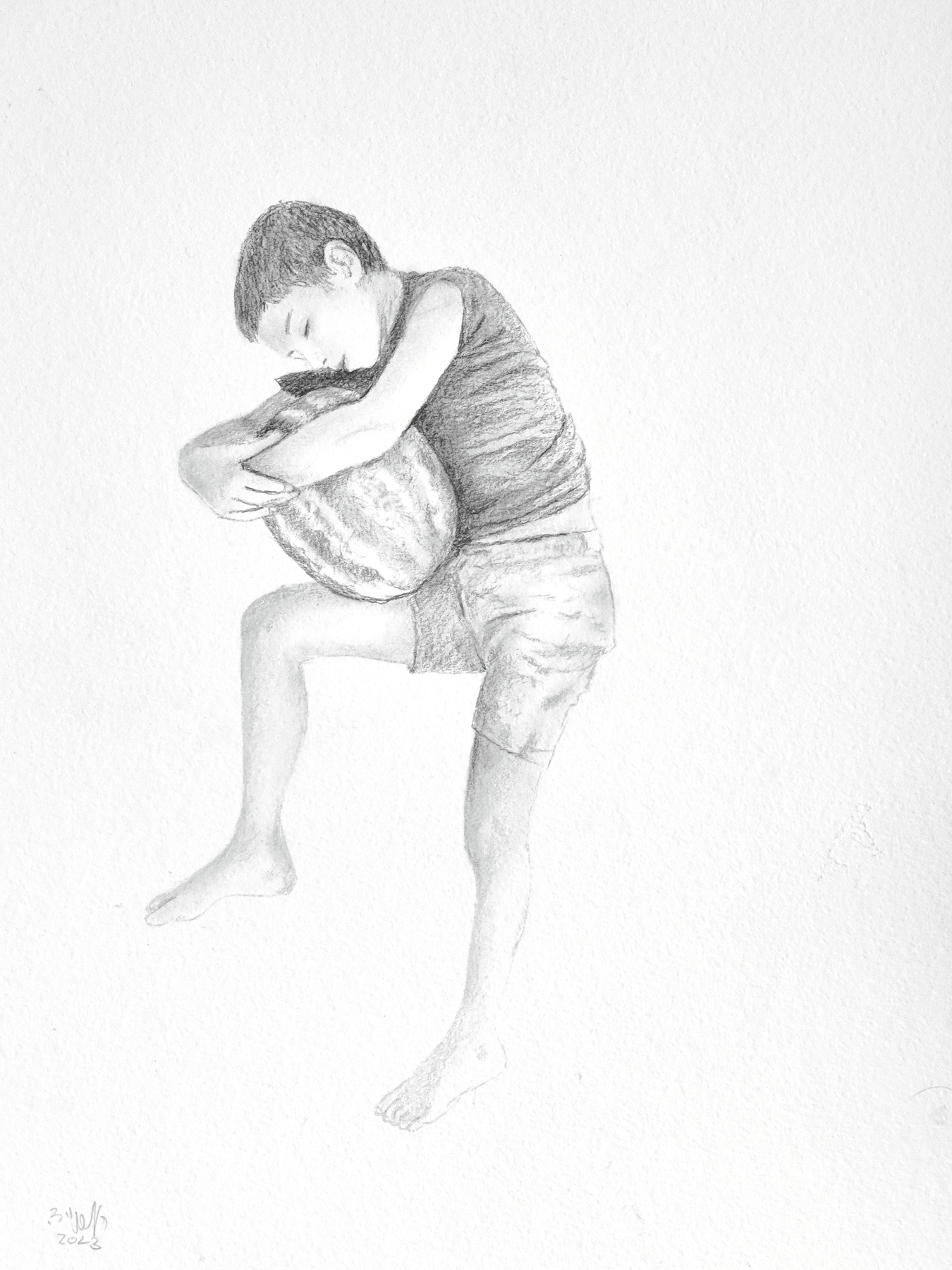 Holding a watermelon