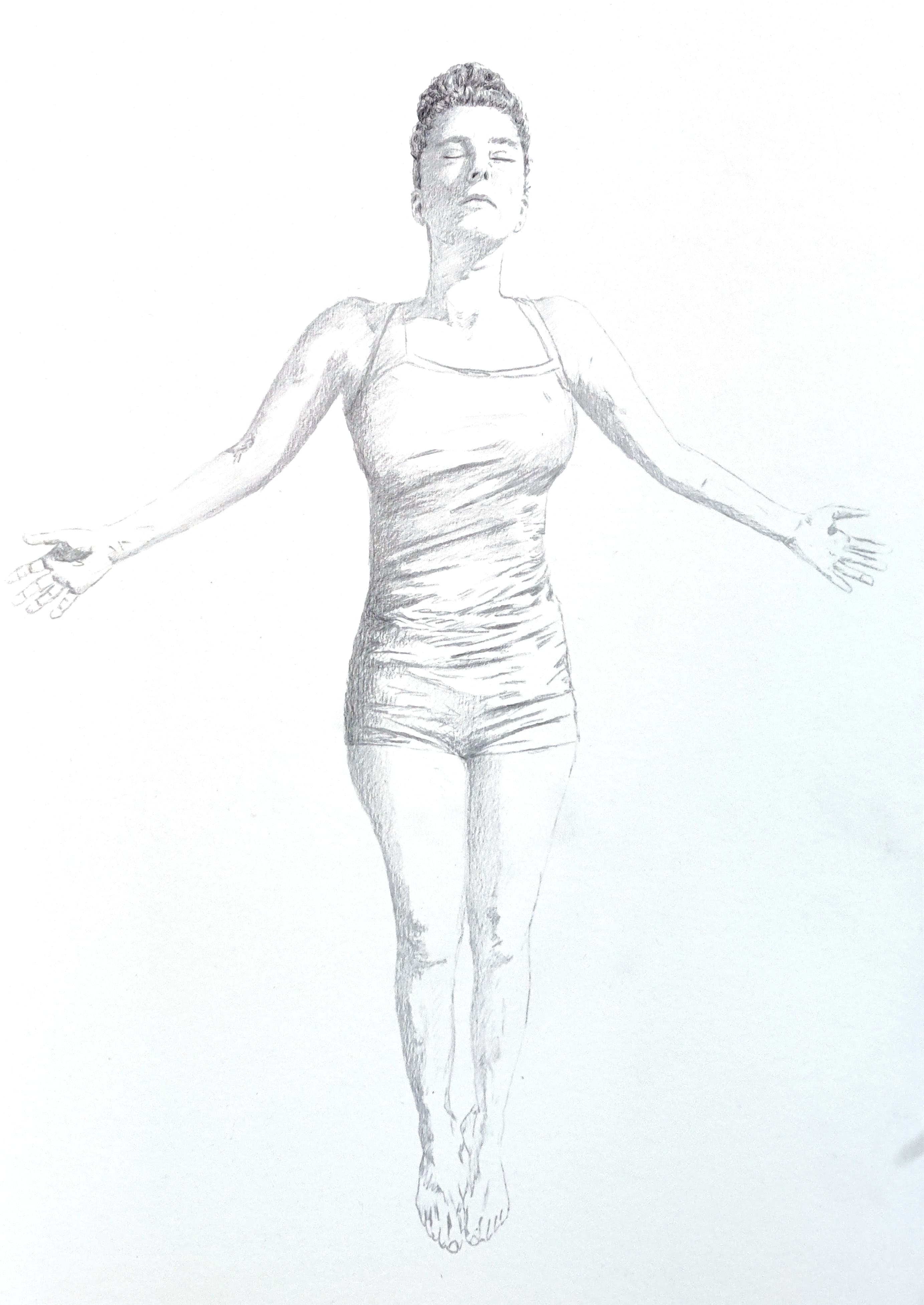 Self-portrait with open arms
