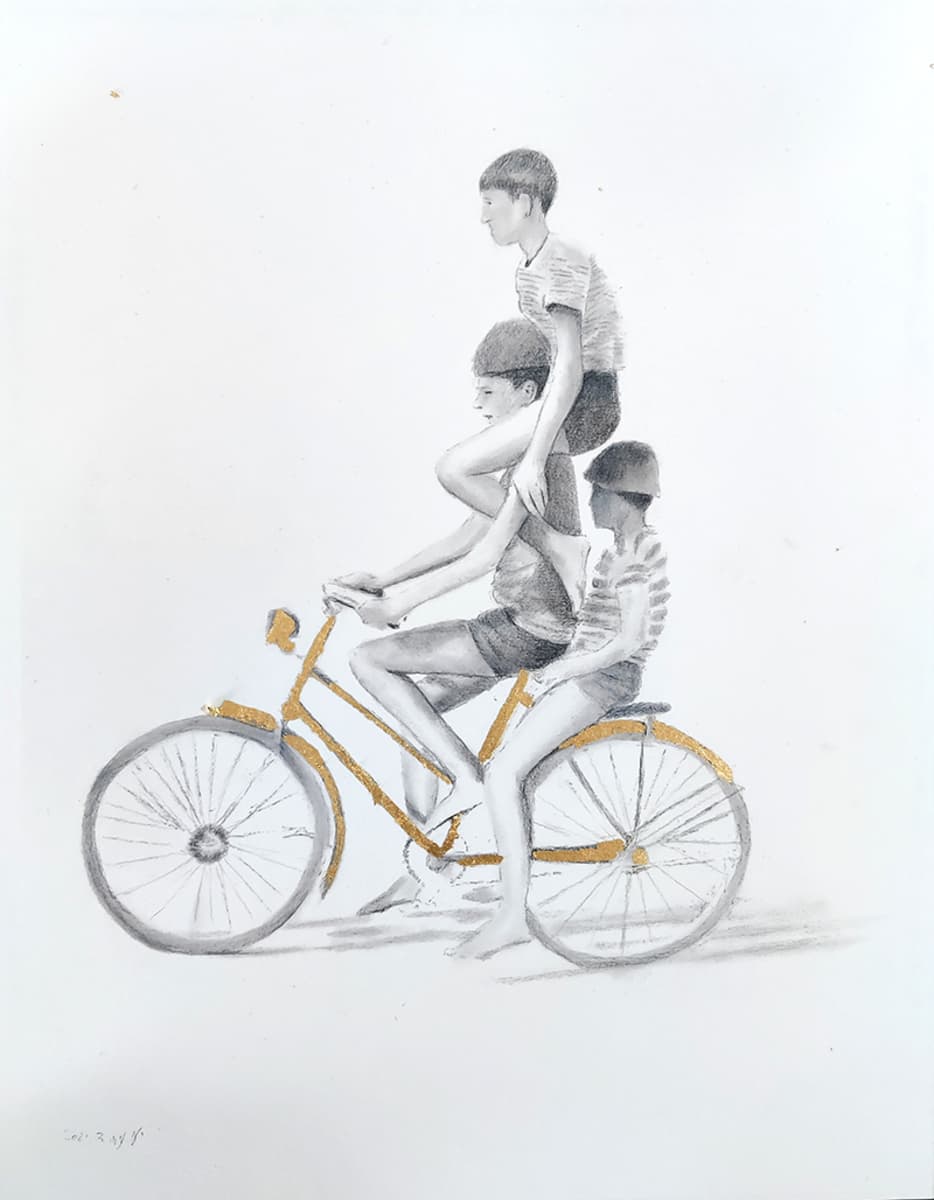 תלת אופן - הדפס מוזהב